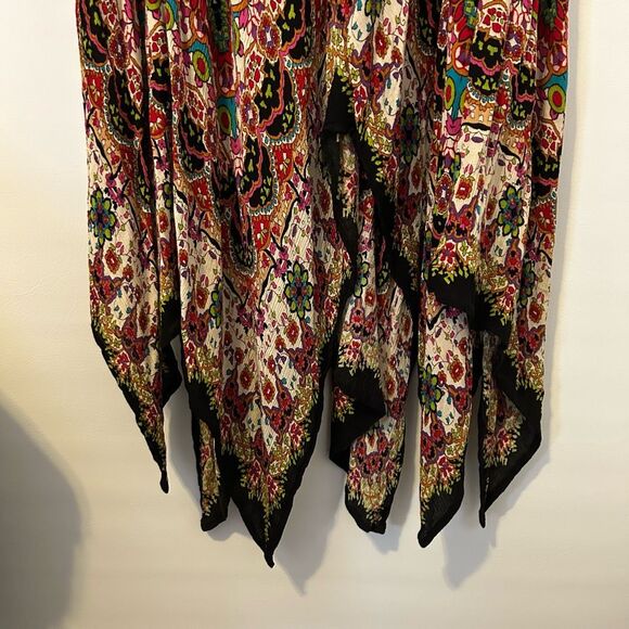 Bila Womens large Boho Hippie Mixed Print Handkerchief Hem Maxi Skirt peasant pr - Picture 3 of 10